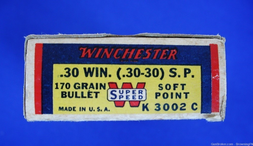  Rare Prewar Winchester FULL BOX  20 Rounds .30-30 Model 94 64 W.C.F Marlin-img-4