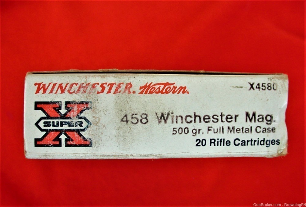 16 Rounds NEW Winchester .458 Magnum Full Metal Case-img-2