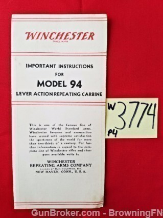 Orig Winchester Model 94 Owners Manual-img-0