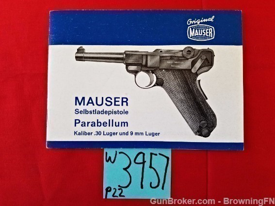 Orig Mauser .30 & 9mm Luger Owners Manual German-img-0
