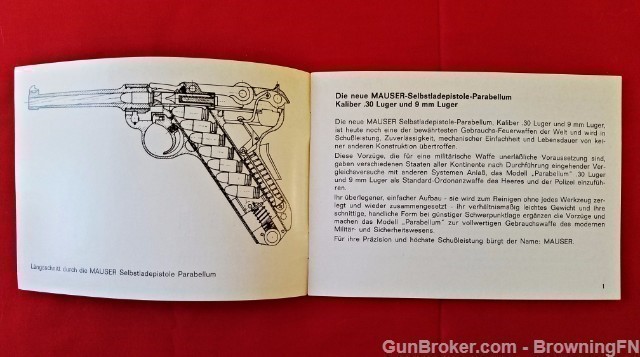 Orig Mauser .30 & 9mm Luger Owners Manual German-img-1