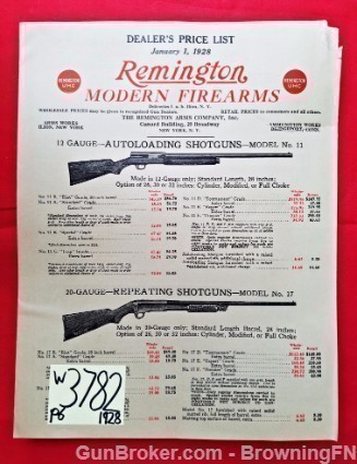 Orig Remington Dealer's Price List 1928-img-0