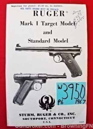 Orig Ruger M1 Target Model Owners Instruction Manual 1967-img-0