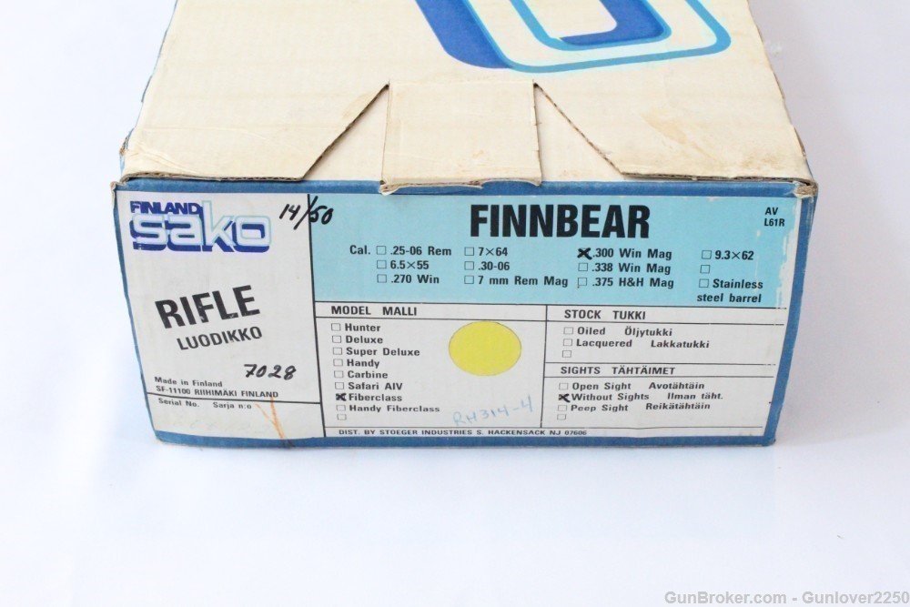 Sako EMPTY Factory Box for Finnbear Fiberclass rifle-img-1