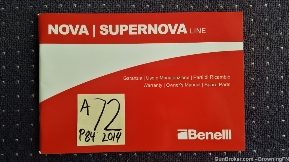 Orig Benelli Nova Supernova Owners Manual 2014-img-0