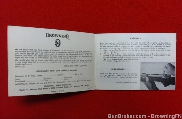 Browning Mauser Sako Action Owners Manual 1970-img-1