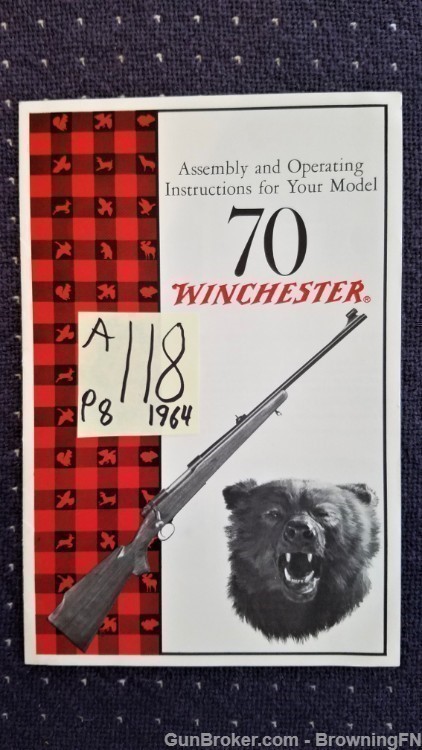 Orig Winchester Model 70 Owners Manual 1964-img-0
