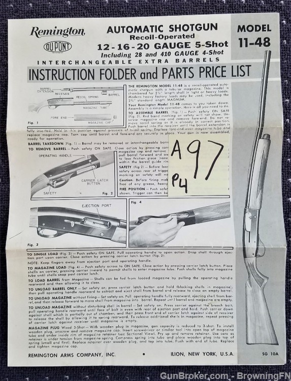 Orig Remington Model 11-48 Owners Manual-img-0