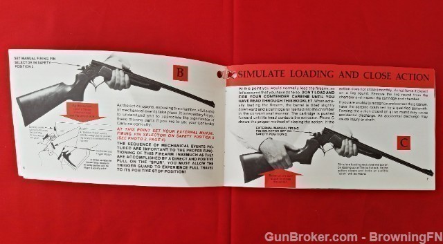 Orig  T/C Contender Carbine Owners Instruction Manual 1985 Thompson Center-img-1