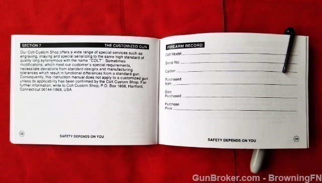 Orig Colt King Cobra Owners Manual 1993-img-1