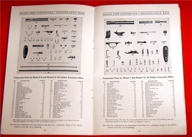 Orig Savage Arms Component Part Price List 1948-img-2