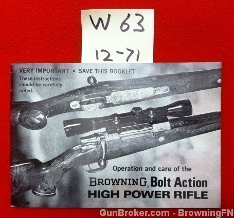 Browning Bolt Action Rifle Owners Instruct Manual-img-0
