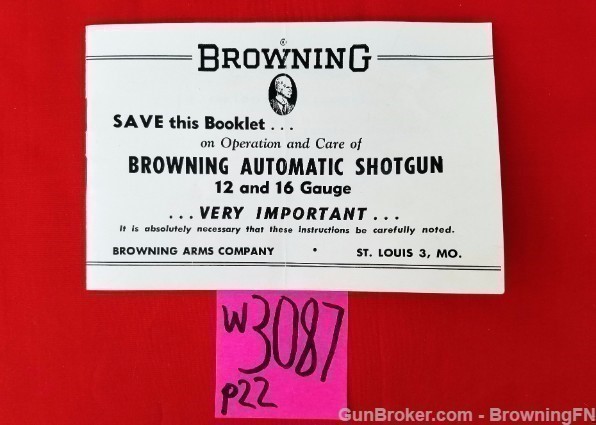 Orig Browning Auto Shotgun 12ga 16ga Owners Manual-img-0