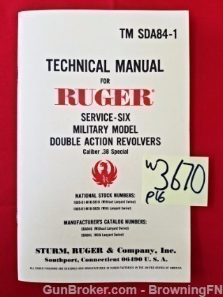 Orig Ruger Service-Six Military Owners Instruction Manual-img-0