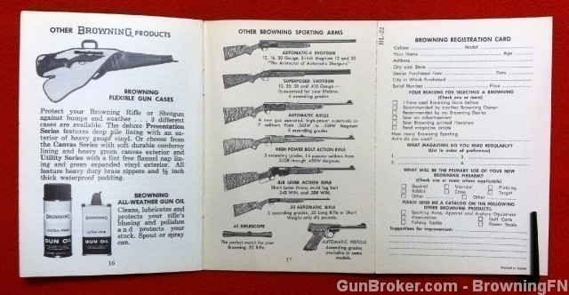 Orig Browning BL-22 Owners Instruction Manual 1971-img-2