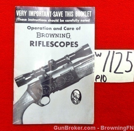 Orig Browning Riflescopes Owners Instruction Manual-img-0