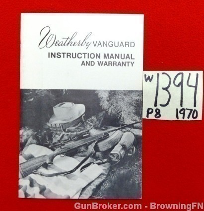 Orig Weatherby Vanguard Owners Instruction Manual 1970-img-0