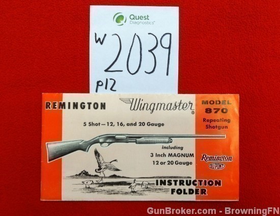 Orig Remington Model 870 Wingmaster Owners Instruction Manual-img-0