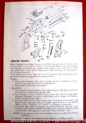 1972 Ruger Owners Instruction Manual Model Super Bearcat-img-1