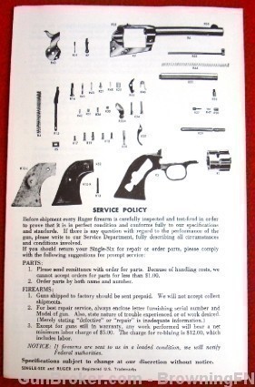 Ruger Owners Instruction Manual Model Single Six Super 9-72-img-1