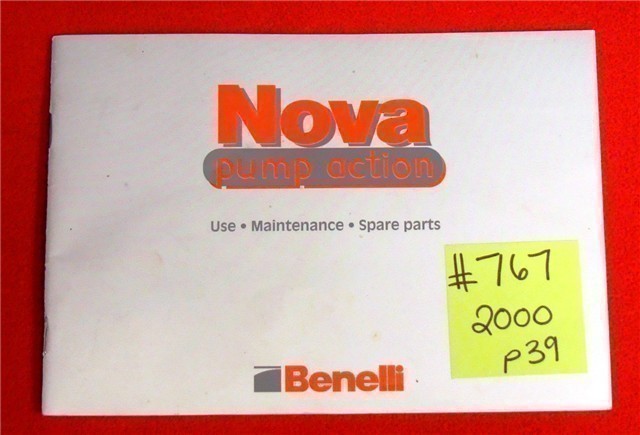 Orig Benelli Owners Instruction Manual Nova Pump Act 2000-img-0