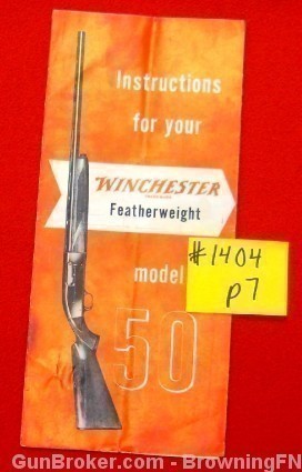 Winchester Owners Instruction Manual Featherweight Model 50-img-0