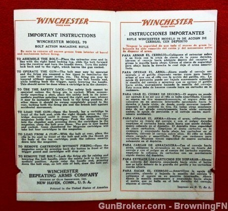 Orig Winchester Model 70 Owners Instruction Manual-img-1