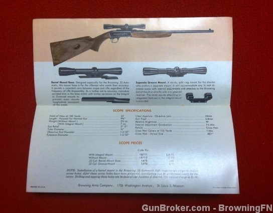 Orig Browning 4-Power .22 Riflescope Flyer 22-img-1