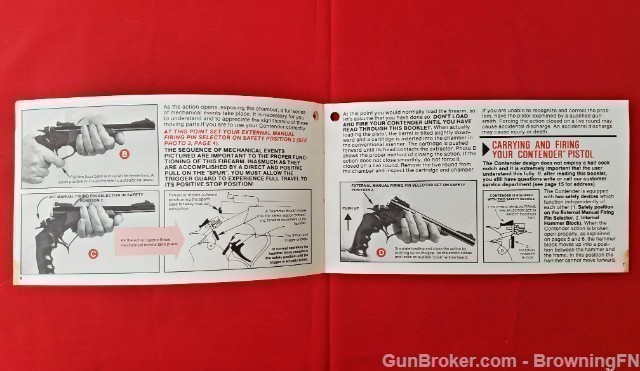 Orig  T/C Contender Owners Instruction Manual 1986 Thompson Center-img-1