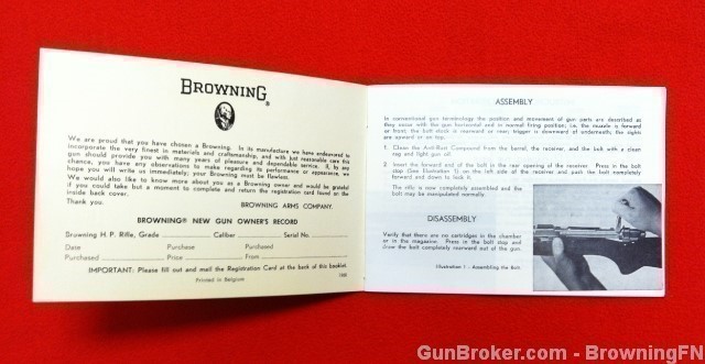 Browning Mauser Sako Action Owners Manual  1968-img-1