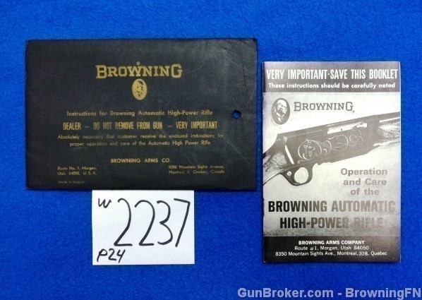 Orig Browning High Power Owners Manual  BAR Rifle-img-0