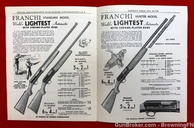 Orig Vintage Franchi Automatic Shotgun Catalog-img-1