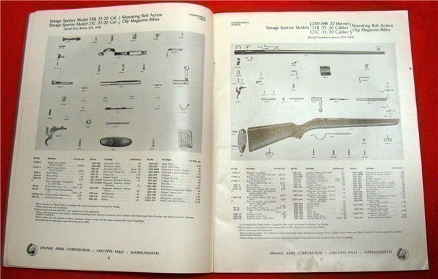 Orig Savage Stevens Fox Parts List Schematics 1951-img-2