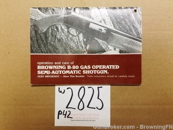 Orig Browning B-80 Gas Shotgun Owners Instruction Manual-img-0