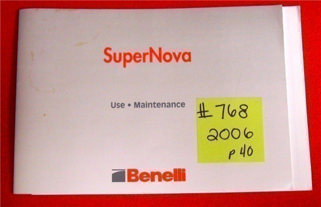 Orig Benelli Owners Instruction Manual Super Nova-img-0