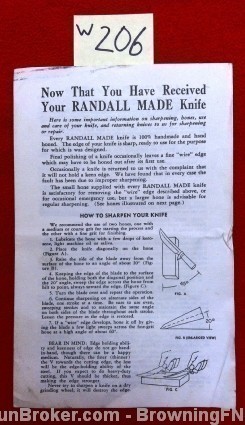 Orig Randall Knife Owners Instruction Manual-img-0