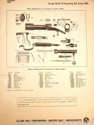 1950s Savage Stevens Fox Part Schematic Catalog-img-1