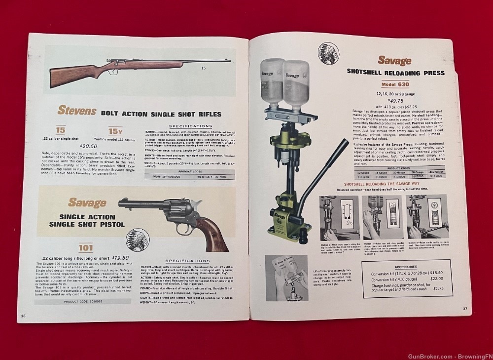 Vintage 1964 Savage Arms Catalog All Models for Year Pictured.......-img-3