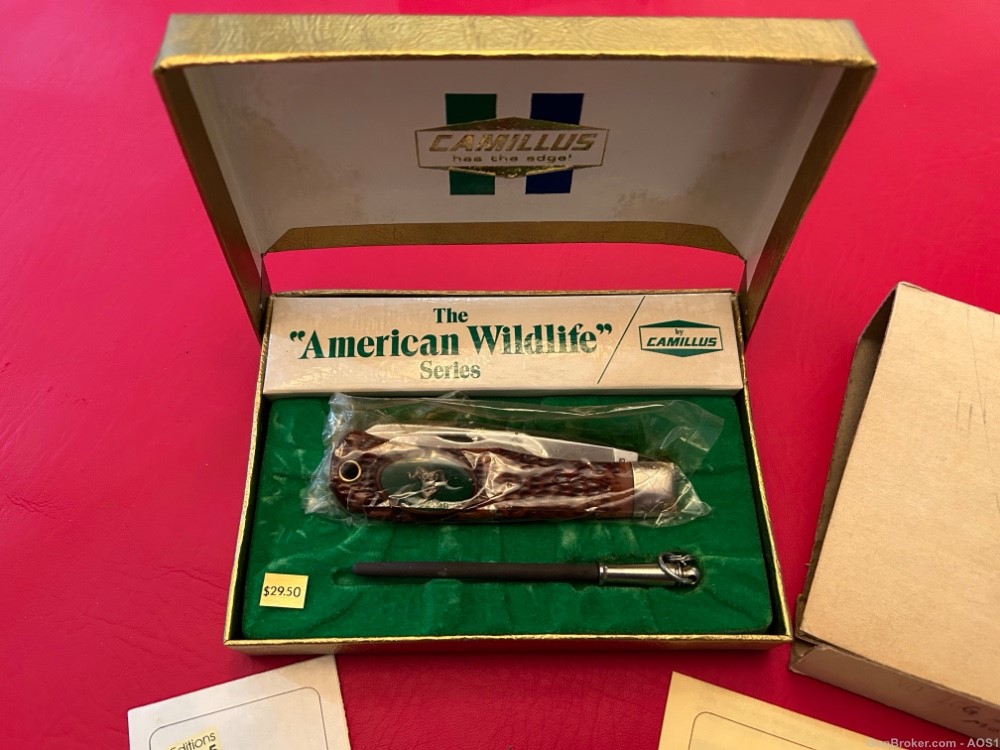 Vintage Camillus USA American Wildlife Series 10G Mountain Sheep Knife NOS-img-1