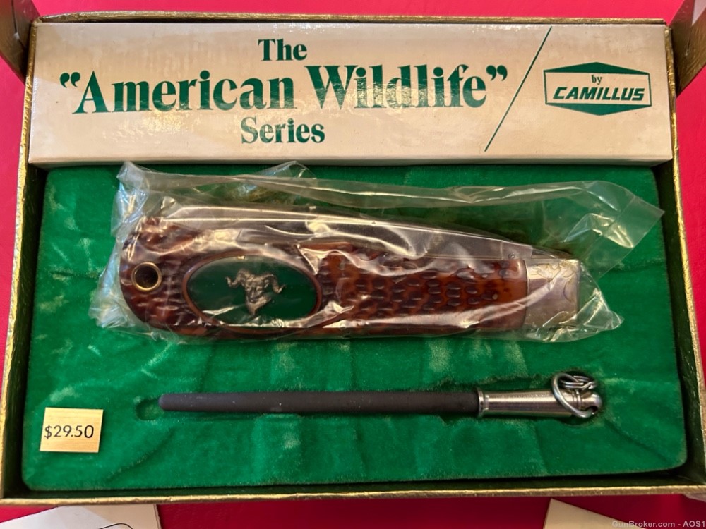 Vintage Camillus USA American Wildlife Series 10G Mountain Sheep Knife NOS-img-2