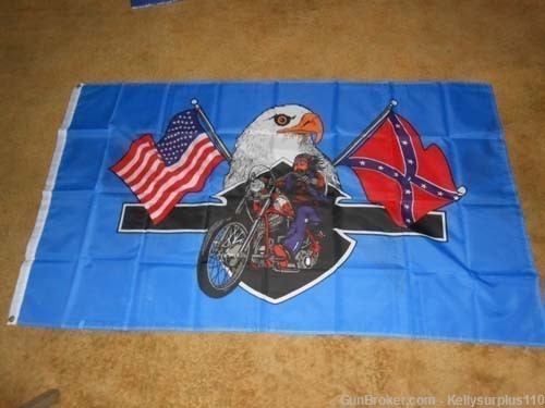 Biker with Eagle & Flags  -  3x5   This is awesome-img-0