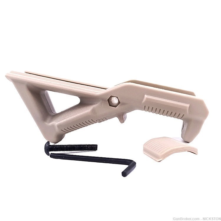 Hand Stop Triangle Angled Fore Grip Polymer Low Profile Tactical AR Tan-B-img-4