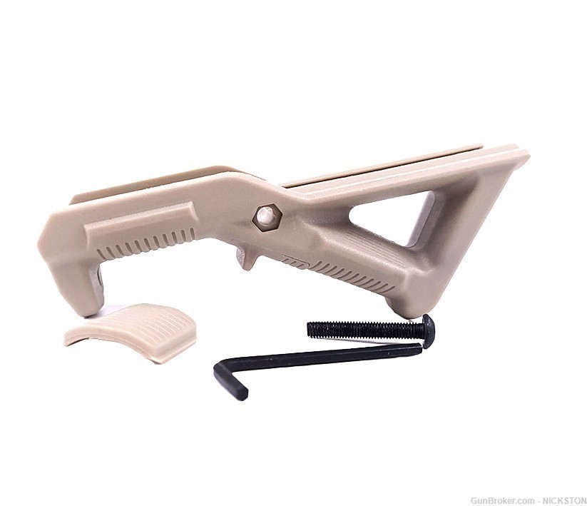 Hand Stop Triangle Angled Fore Grip Polymer Low Profile Tactical AR Tan-B-img-6