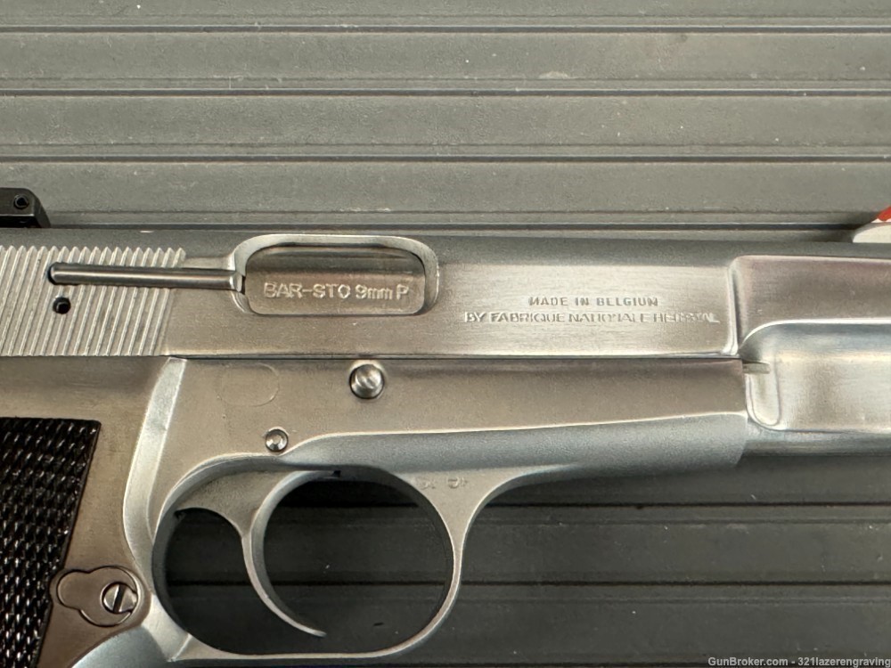 Browning Hi-Power 9mm Made in Belgium 1981 factory Nickel extra barrel-img-4