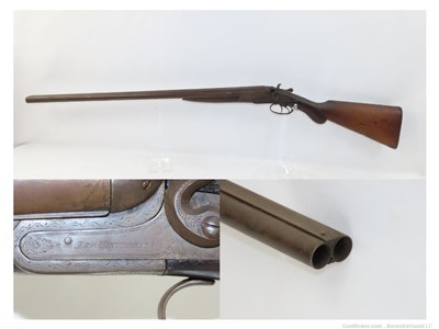 Antique ENGRAVED “THE UNIVERSAL” 12 Gauge Double Barrel SxS HAMMER Shotgun 