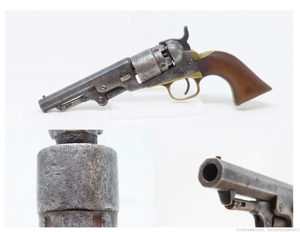 c1863 mfr. Antique COLT 1862 POCKET NAVY .36 Percussion Revolver CIVIL WAR -img-0