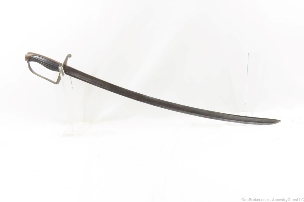 Mid-1800s Antique CAVALRY Style Saber with IRON GUARD & RIBBED GRIP -img-10