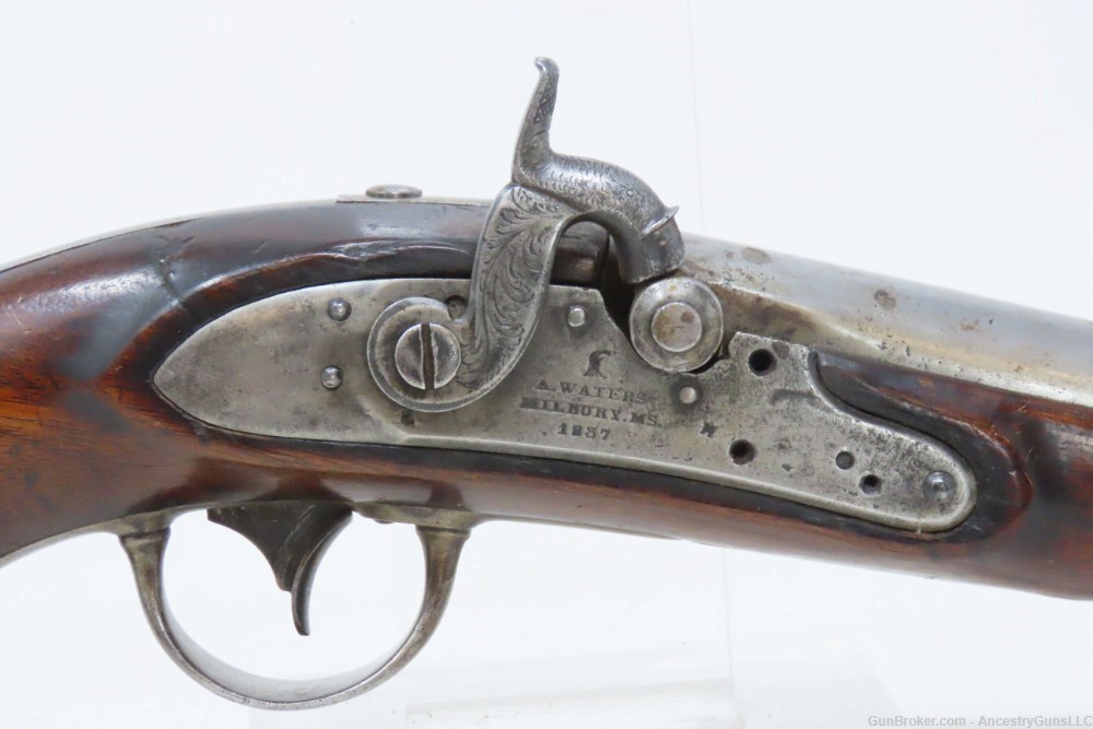 Antique WATERS U.S. MODEL 1836 DRAGOON .54 SOUTHERN CONVERSION Pistol      -img-3