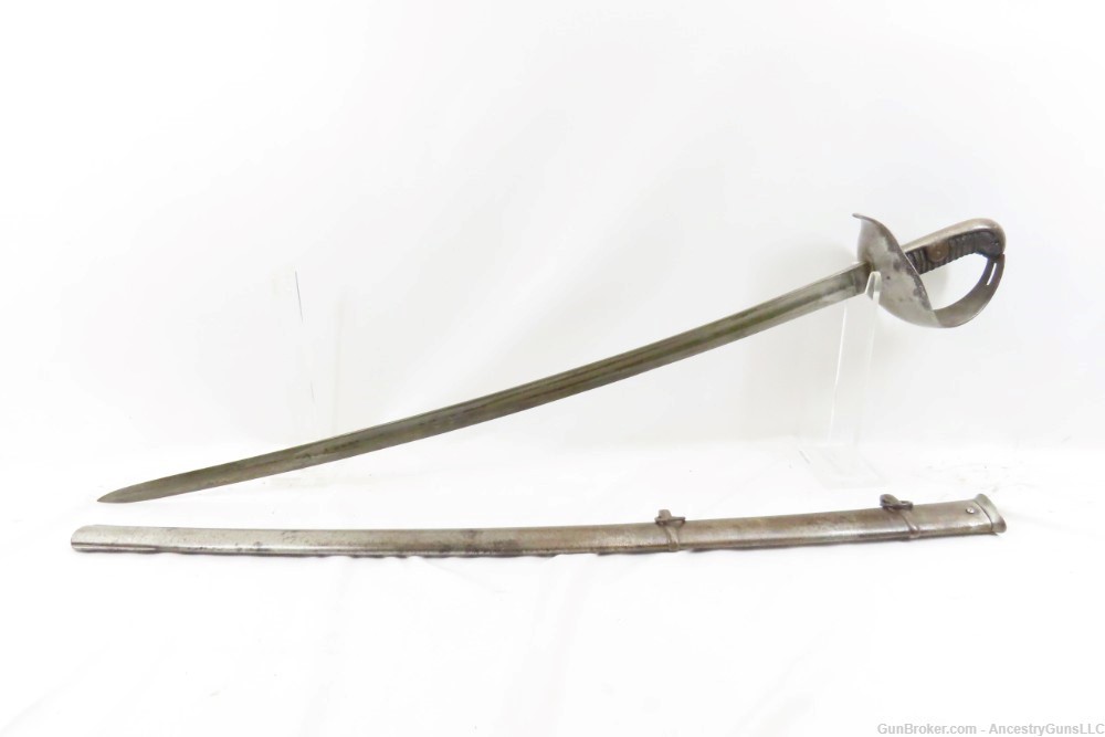 1871 Dated TOLEDO Marked Spanish CAVALRY Pattern MILITARY Sword w/SCABBARD -img-1