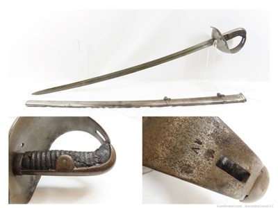 1871 Dated TOLEDO Marked Spanish CAVALRY Pattern MILITARY Sword w/SCABBARD 